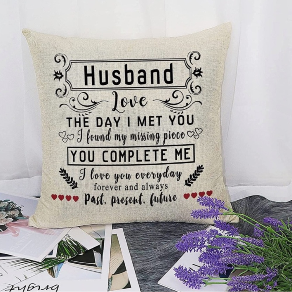 NEW• Husband Love Quote Pillow Cover - Picture 2 of 14